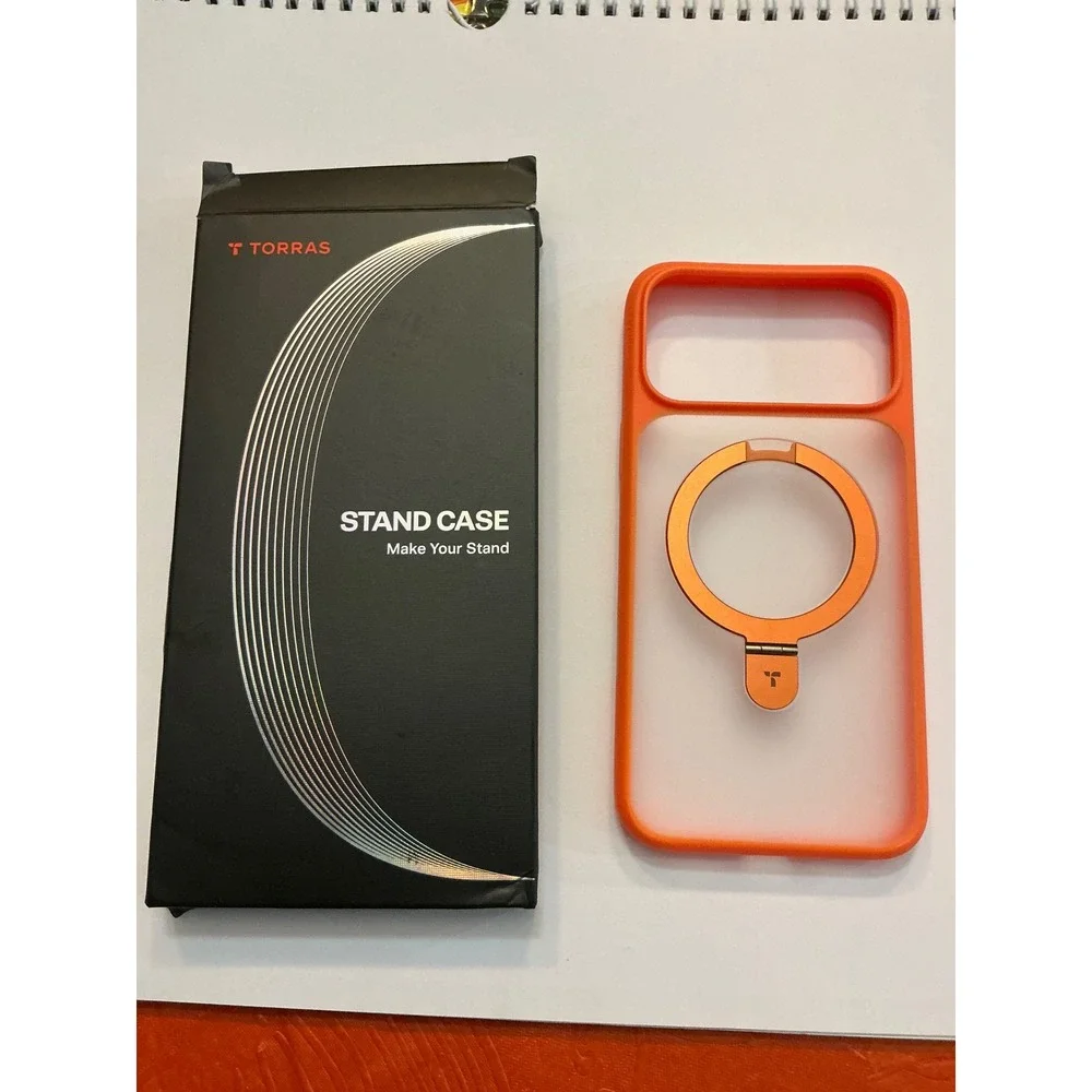 TORRAS Orange Stand Case for iPhone 17‎ Pro Max with Magnetic Ring Kickstand